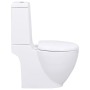 Inodoro WC redondo de cerámica flujo hacia abajo blanco de vidaXL, Baños - Ref: Foro24-3059888, Precio: 223,80 €, Descuento: %