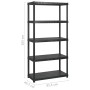 Estantería almacenaje 5 niveles plástico negro 274,5x45,7x185cm de vidaXL, Estanterías industriales - Ref: Foro24-3059858, Pr...