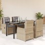 Set comedor de jardín 5 pzas con cojines ratán sintético beige en Conjuntos de jardín | Comprar online en Foru.es