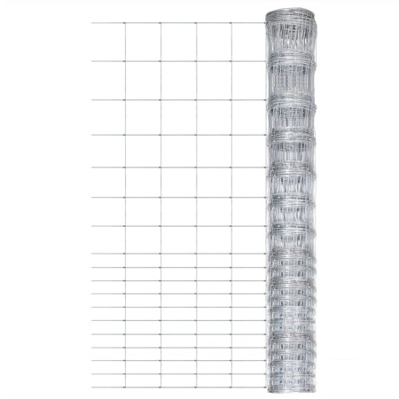 Valla de jardín de acero galvanizado plateado 50x1,5 m de vidaXL, Paneles de vallas - Ref: Foro24-149508, Precio: 126,19 €, D...
