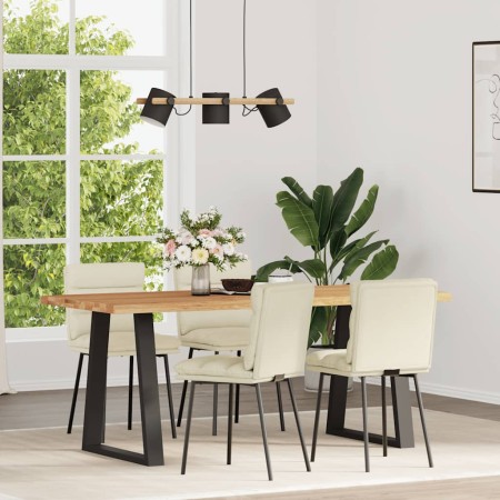 Sillas de comedor 4 unidades terciopelo crema de , Sillas de comedor - Ref: Foro24-3315391, Precio: 185,71 €, Descuento: %