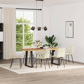 Sillas de comedor 6 unidades de terciopelo crema de , Sillas de comedor - Ref: Foro24-3315623, Precio: 263,89 €, Descuento: %