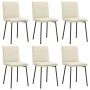 Sillas de comedor 6 unidades de terciopelo crema de , Sillas de comedor - Ref: Foro24-3315623, Precio: 263,89 €, Descuento: %