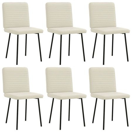 Sillas de comedor 6 unidades de terciopelo crema de , Sillas de comedor - Ref: Foro24-3315512, Precio: 251,21 €, Descuento: %