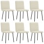 Sillas de comedor 6 unidades de terciopelo crema de , Sillas de comedor - Ref: Foro24-3315512, Precio: 251,21 €, Descuento: %