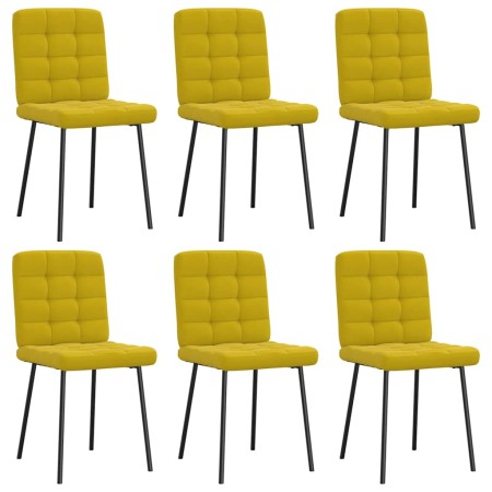 Sillas de comedor 6 unidades terciopelo amarillo de , Sillas de comedor - Ref: Foro24-3315457, Precio: 253,70 €, Descuento: %