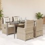 Set comedor de jardín 5 pzas con cojines ratán sintético beige en Conjuntos de jardín | Comprar online en Foru.es