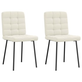 Sillas de comedor 2 unidades terciopelo crema de , Sillas de comedor - Ref: Foro24-4101089, Precio: 90,96 €, Descuento: %