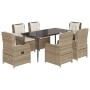 Set comedor de jardín 7 pzas con cojines ratán sintético beige en Conjuntos de jardín | Comprar online en Foru.es