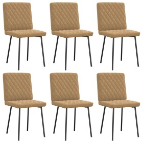 Sillas de comedor 6 unidades terciopelo marrón de , Sillas de comedor - Ref: Foro24-3315481, Precio: 249,03 €, Descuento: %
