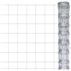 Valla de jardín de acero galvanizado plateado 50x1 m de vidaXL, Paneles de vallas - Ref: Foro24-149483, Precio: 76,34 €, Desc...