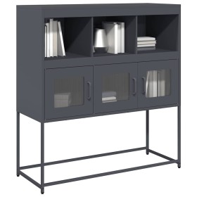Aparador de acero laminado en frío antracita 100,5x39x107 cm de , Aparadores - Ref: Foro24-853418, Precio: 118,89 €, Descuent...