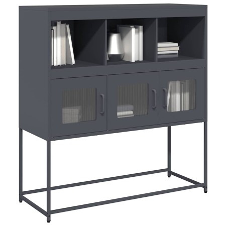 Aparador de acero laminado en frío antracita 100,5x39x107 cm de , Aparadores - Ref: Foro24-853418, Precio: 118,89 €, Descuent...