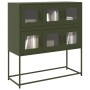 Aparador de acero laminado en frío verde oliva 100,5x39x107 cm de , Aparadores - Ref: Foro24-853426, Precio: 138,87 €, Descue...
