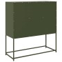 Aparador de acero laminado en frío verde oliva 100,5x39x107 cm de , Aparadores - Ref: Foro24-853426, Precio: 138,87 €, Descue...