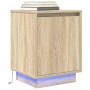 Mesilla de noche con luces LED roble Sonoma 38x34x50 cm de , Mesitas de noche - Ref: Foro24-861269, Precio: 47,72 €, Descuent...