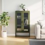 Aparador de acero verde oliva 68x39x123 cm de , Aparadores - Ref: Foro24-853360, Precio: 176,38 €, Descuento: %