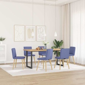 Sillas de comedor 6 uds tela azul jeans de , Sillas de comedor - Ref: Foro24-3315635, Precio: 314,55 €, Descuento: %