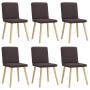 Sillas de comedor 6 unidades tela marrón oscuro de , Sillas de comedor - Ref: Foro24-3315571, Precio: 292,28 €, Descuento: %