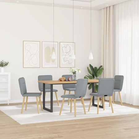 Sillas de comedor 6 unidades de tela gris claro de , Sillas de comedor - Ref: Foro24-3315590, Precio: 299,31 €, Descuento: %