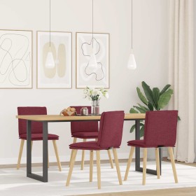 Sillas de comedor 4 unidades tela rojo tinto de , Sillas de comedor - Ref: Foro24-3315358, Precio: 210,65 €, Descuento: %