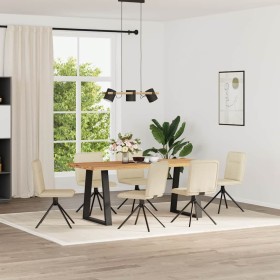 Sillas de comedor 6 unidades tela color crema de , Sillas de comedor - Ref: Foro24-3315609, Precio: 300,94 €, Descuento: %