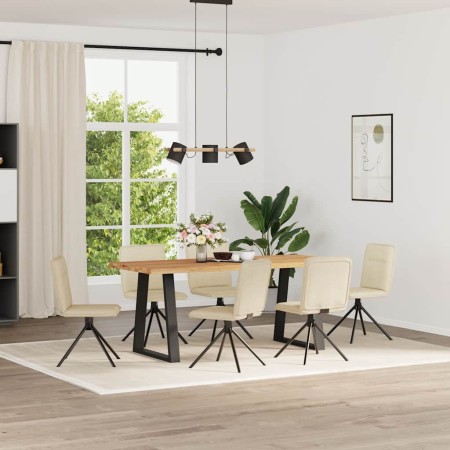 Sillas de comedor 6 unidades tela color crema de , Sillas de comedor - Ref: Foro24-3315609, Precio: 300,94 €, Descuento: %