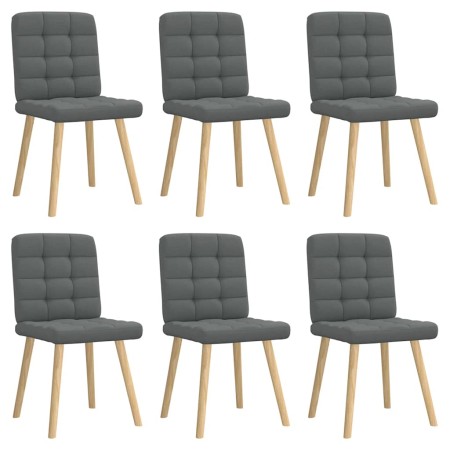 Sillas de comedor 6 unidades tela gris oscuro de , Sillas de comedor - Ref: Foro24-3315462, Precio: 303,47 €, Descuento: %