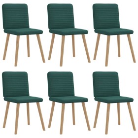 Sillas de comedor 6 unidades tela verde oscuro de , Sillas de comedor - Ref: Foro24-3315519, Precio: 296,49 €, Descuento: %