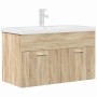 Mueble de baño con lavabo incorporado y grifo roble Sonoma de , Muebles de baño - Ref: Foro24-3325015, Precio: 229,54 €, Desc...