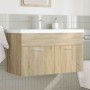 Mueble de baño con lavabo incorporado y grifo roble Sonoma de , Muebles de baño - Ref: Foro24-3325015, Precio: 229,54 €, Desc...