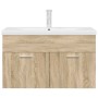 Mueble de baño con lavabo incorporado y grifo roble Sonoma de , Muebles de baño - Ref: Foro24-3325015, Precio: 229,54 €, Desc...