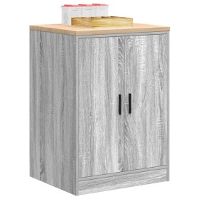 Armario de garaje de madera maciza pino gris Sonoma 60x51x85 cm de , Armarios industriales - Ref: Foro24-860576, Precio: 91,3...