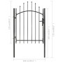 Puerta de jardín de acero negro 1x1,75 m de vidaXL, Puertas de jardín - Ref: Foro24-143059, Precio: 113,51 €, Descuento: %