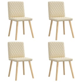 Sillas de comedor 4 unidades tela color crema de , Sillas de comedor - Ref: Foro24-3315228, Precio: 199,30 €, Descuento: %