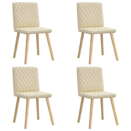 Sillas de comedor 4 unidades tela color crema de , Sillas de comedor - Ref: Foro24-3315228, Precio: 199,30 €, Descuento: %