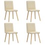 Sillas de comedor 4 unidades tela color crema de , Sillas de comedor - Ref: Foro24-3315228, Precio: 199,30 €, Descuento: %