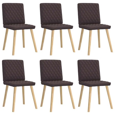 Sillas de comedor 6 unidades tela marrón oscuro de , Sillas de comedor - Ref: Foro24-3315495, Precio: 297,73 €, Descuento: %
