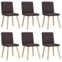 Sillas de comedor 6 unidades tela marrón oscuro de , Sillas de comedor - Ref: Foro24-3315495, Precio: 297,73 €, Descuento: %