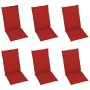 Sillas de jardín 6 uds madera maciza de teca cojines rojo de , Sillas de jardín - Ref: Foro24-3065566, Precio: 786,85 €, Desc...