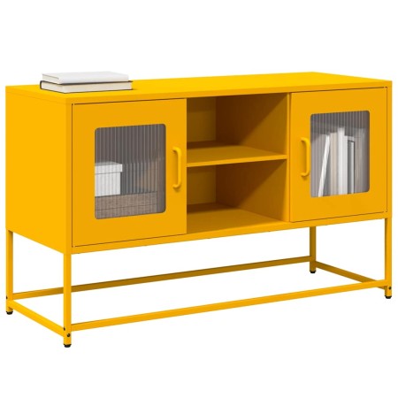 Mueble para TV de acero amarillo mostaza 100,5x39x60,5 cm de , Muebles TV - Ref: Foro24-853383, Precio: 93,10 €, Descuento: %