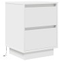 Mesilla de noche con luces LED blanca 38x34x50 cm de , Mesitas de noche - Ref: Foro24-861283, Precio: 55,67 €, Descuento: %