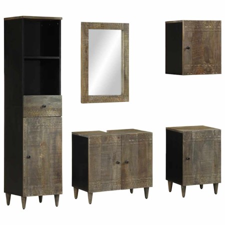 Conjunto de muebles de baño 5 piezas madera maciza de mango de , Muebles de baño - Ref: Foro24-3310021, Precio: 450,80 €, Des...