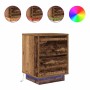 Mesilla de noche con luces LED madera vieja 38x34x50 cm de , Mesitas de noche - Ref: Foro24-861297, Precio: 56,51 €, Descuent...