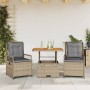 Set comedor de jardín 3 pzas con cojines ratán sintético beige en Conjuntos de jardín | Comprar online en Foru.es