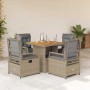 Set comedor de jardín 5 pzas con cojines ratán sintético beige en Conjuntos de jardín | Comprar online en Foru.es