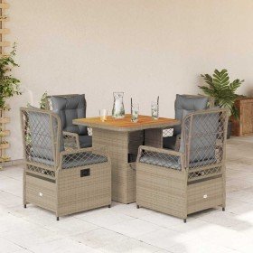 Set comedor de jardín 5 pzas con cojines ratán sintético beige en Conjuntos de jardín | Comprar online en Foru.es
