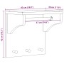 Perchero de pared SANDNES madera maciza pino blanco 43x30x42cm de , Percheros para sombreros y abrigos - Ref: Foro24-4010456,...