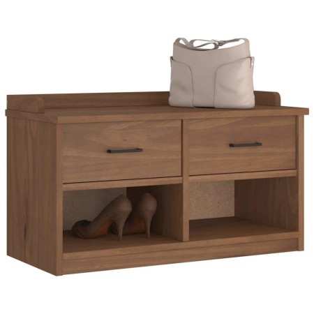 Banco de recibidor SANDNES madera maciza de pino 87x40x50 cm de , Bancos para recibidores y almacenamiento - Ref: Foro24-4010...