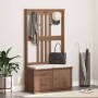 Perchero de entrada SANDENS madera maciza de pino 87x40x159,5cm de , Bancos para recibidores y almacenamiento - Ref: Foro24-4...